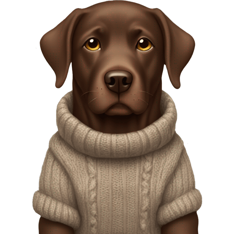 Chocolate lab wearing sweater emoji