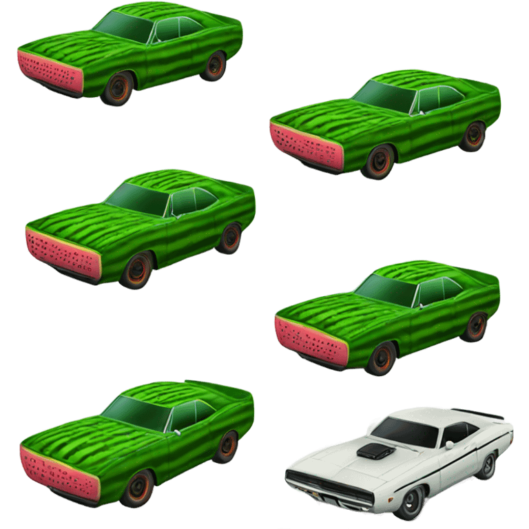 Watermelons Dodge Charger modern emoji