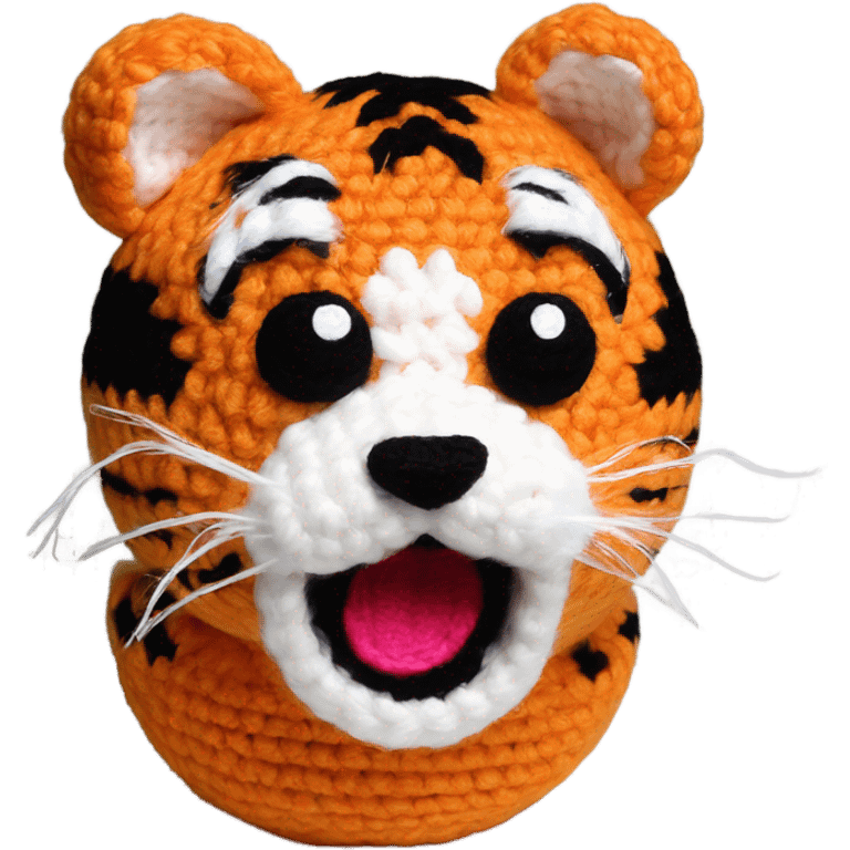 Tiger crochet plush emoji