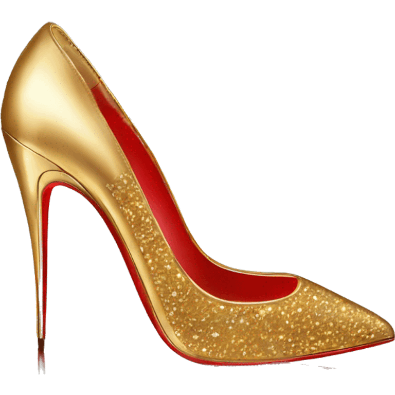 louboutin gold 10 cm stiletto emoji