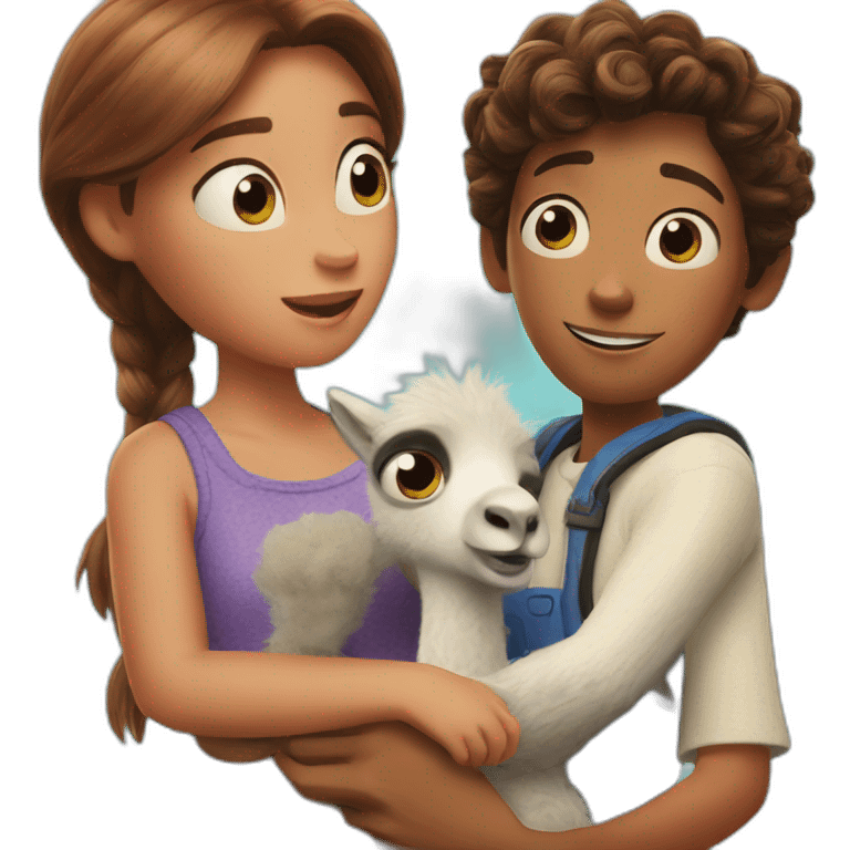 finding dory holding a llama emoji