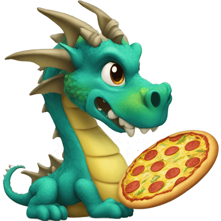 Dragon with a pine apple pizza  emoji