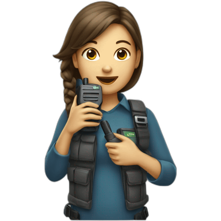 girl with walkie talkie emoji