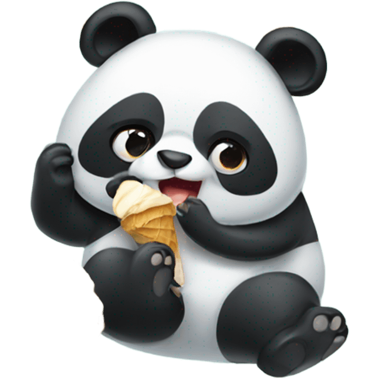 Panda eating ice cream emoji