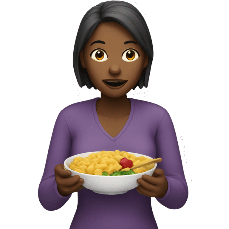 woman eating emoji