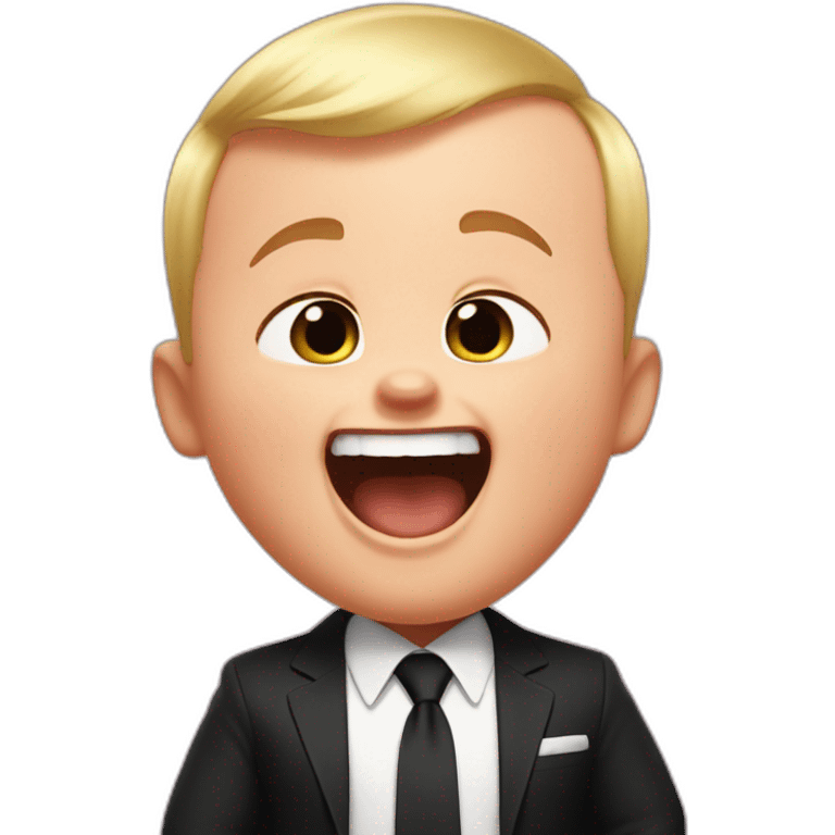 the boss baby is laughing really loud emoji