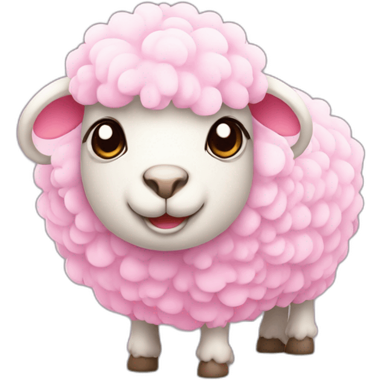 Cute sheep with pink hairs emoji