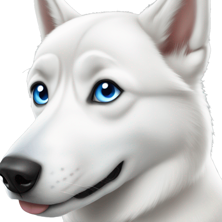 White husky with blue eyes emoji