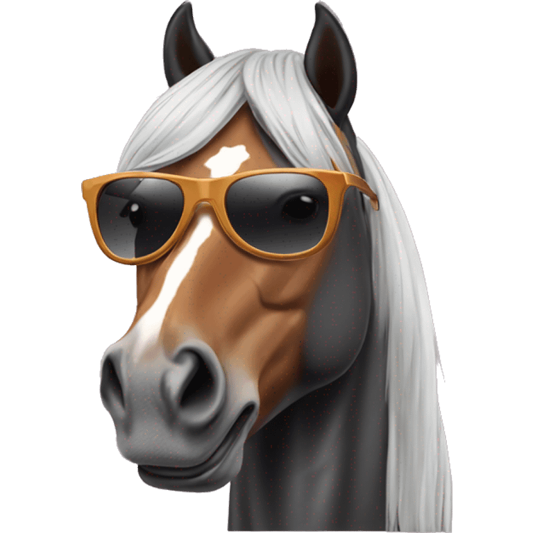 Horse wearing sunglasses emoji