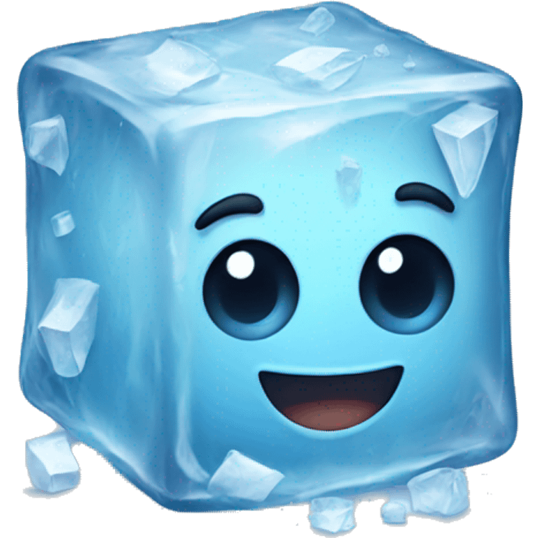 happy cube of ice emoji