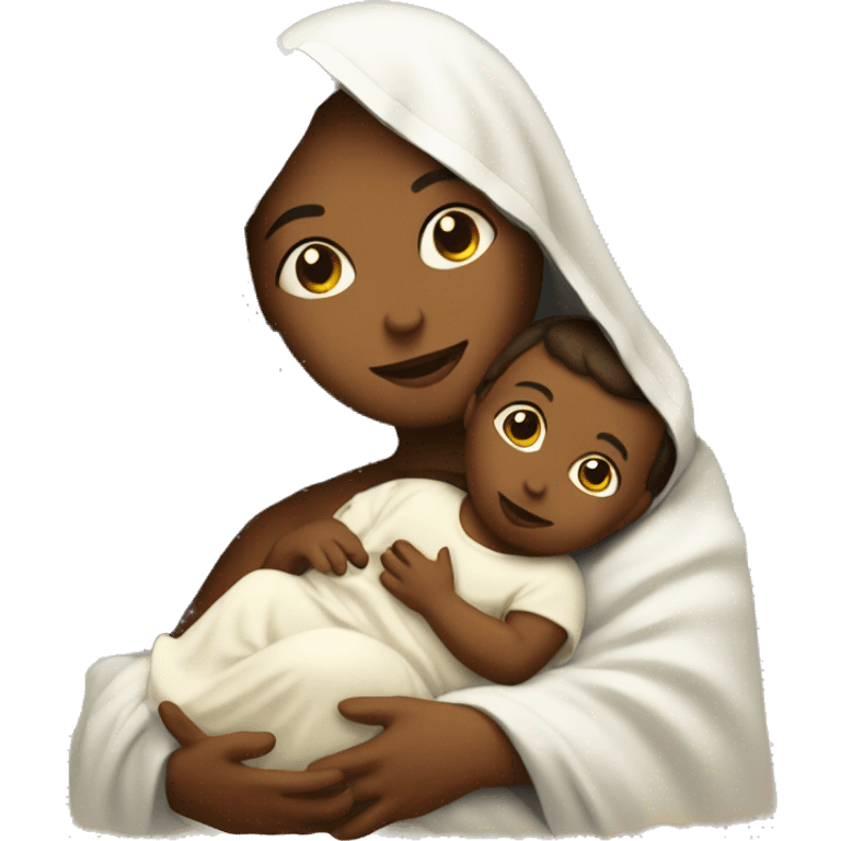 holy Mary with baby Jesus emoji