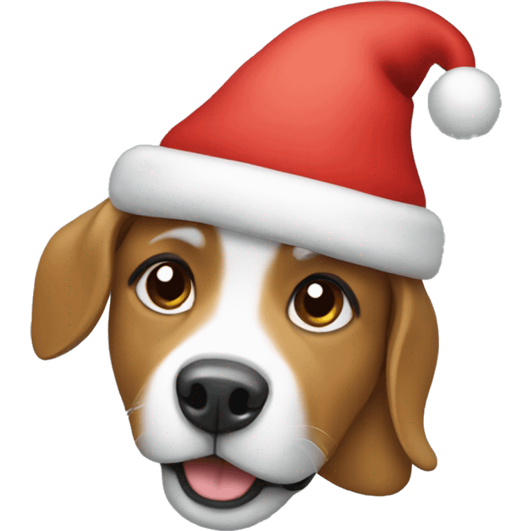 Dog with christmas hat emoji