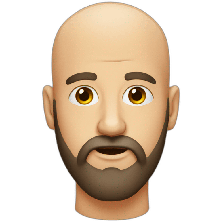 crazy eyed bearded bald man emoji