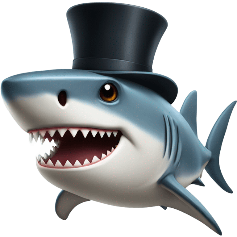 shark with tophat emoji