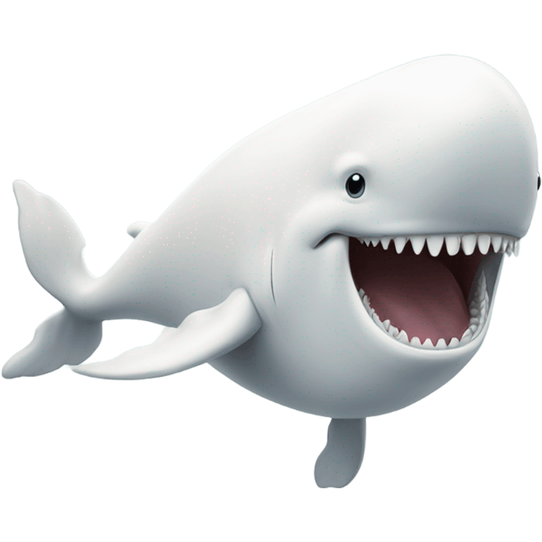 white whale , open mouth emoji