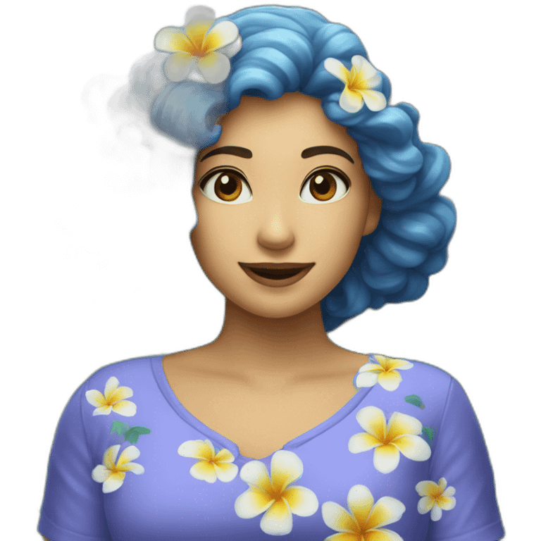 Hawaï fleur été mer bleue emoji