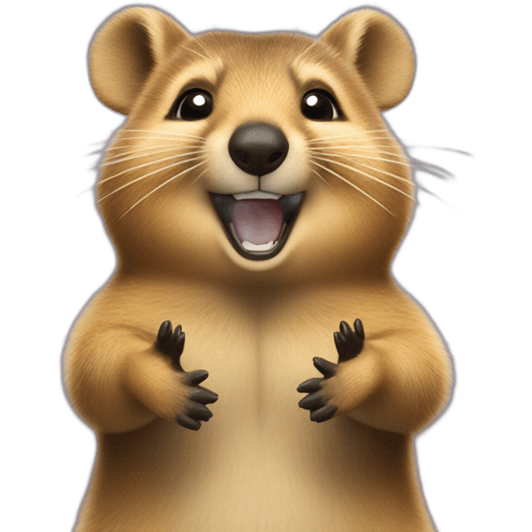 Happy Quokka with arms wide open emoji