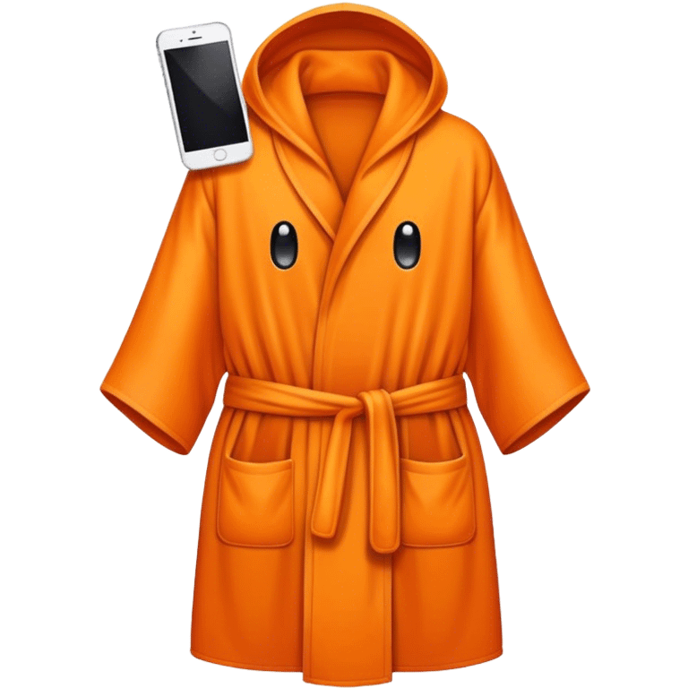 a mobile Phone covered in a orange robe emoji