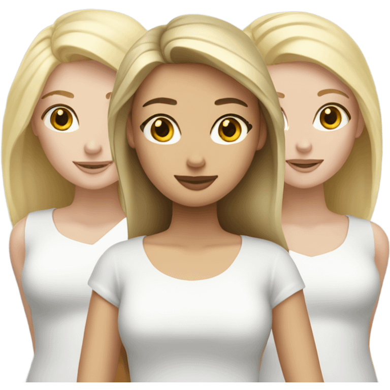 One blonde and two brunette white girls emoji