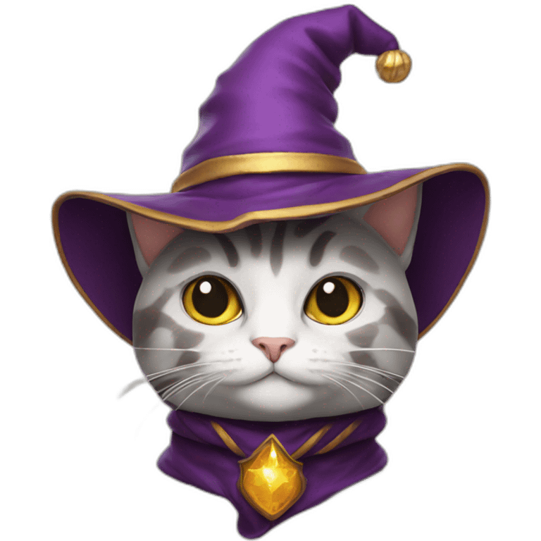 Cat with a wizard hat emoji