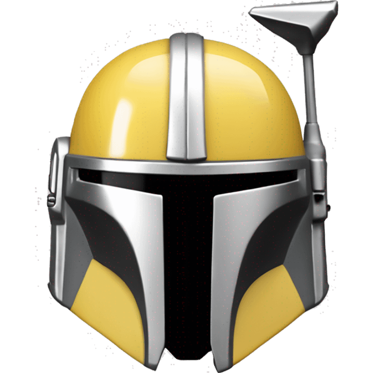 Light yellow and white colored Mandalorian helmet with antenna emoji