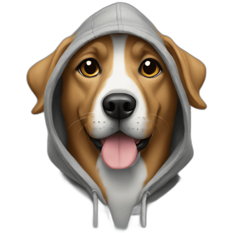 Dog wearing a hoodie  emoji