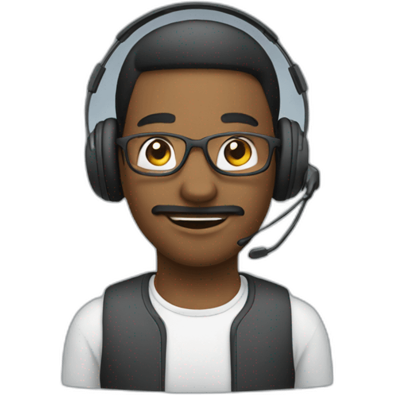 person with headset emoji