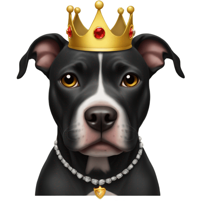 Black pitbull with crown  emoji