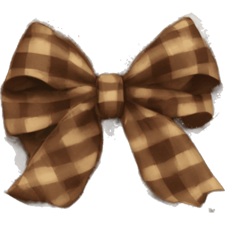 brown plaid bow emoji