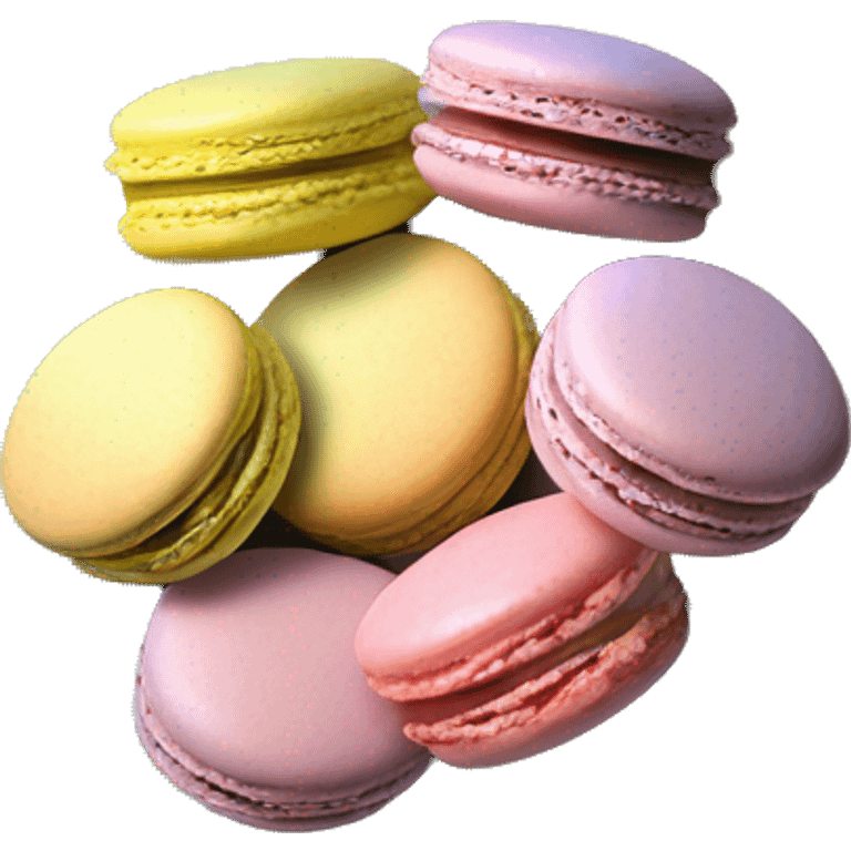 pastel macarons on vintage rococo golden plate emoji