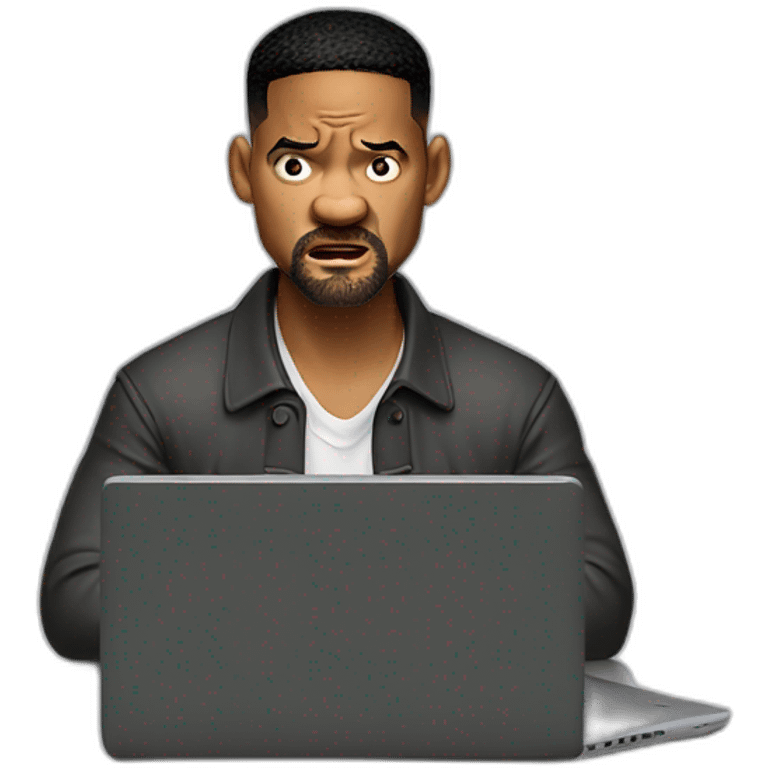 will smith angry behind is laptop emoji