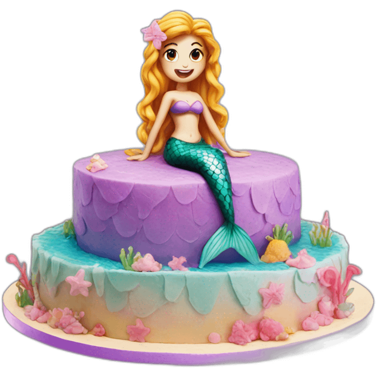 Mermaid cake emoji