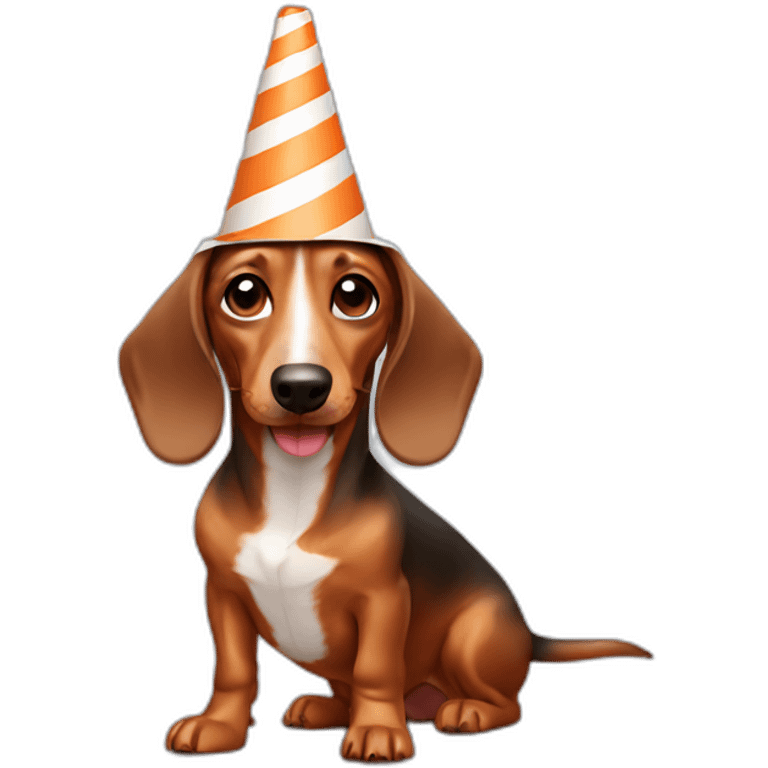 dachshund with a cone emoji