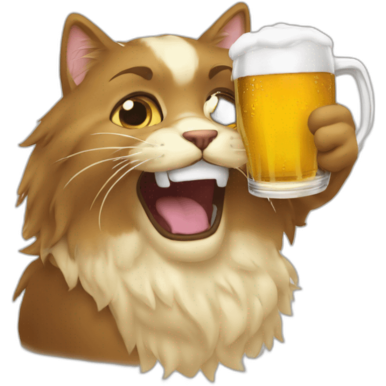 Chat qui boit une bière emoji