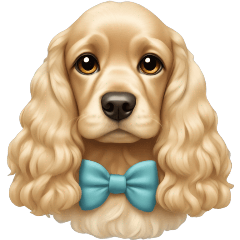  blonde cocker spaniel with bows emoji