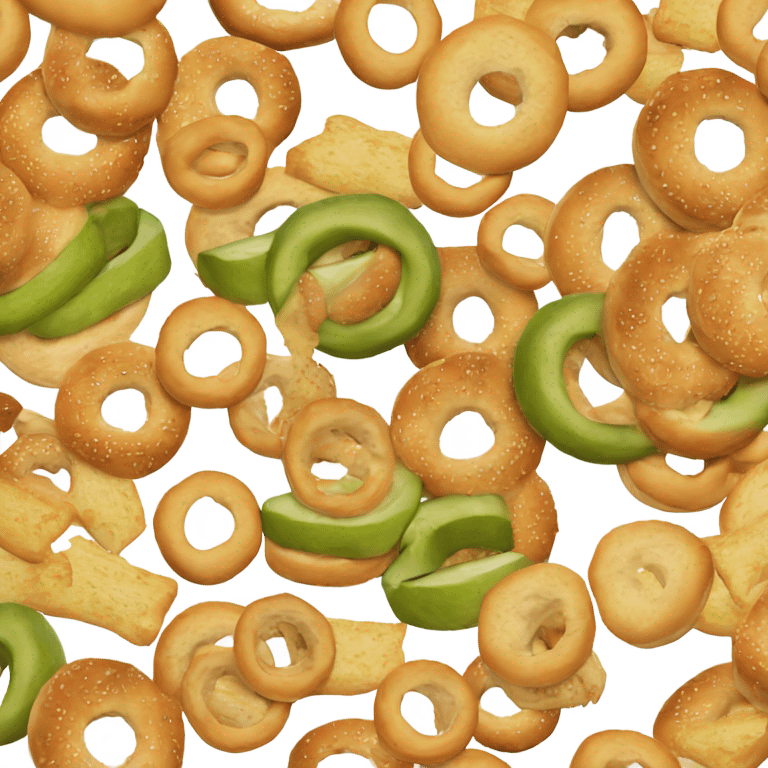 Bagel eating a pickle  emoji