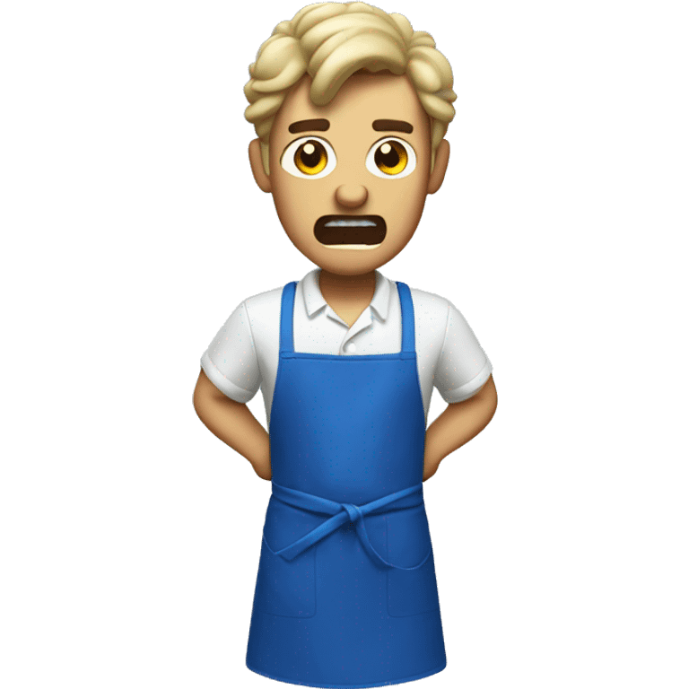 angry guy in a blue apron emoji