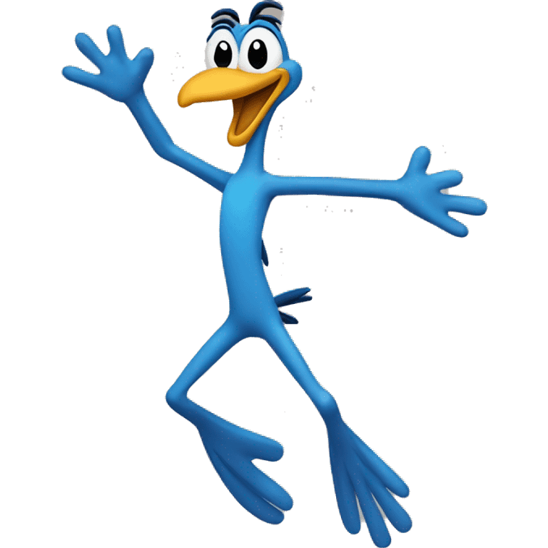 road runner putting arms in the air emoji