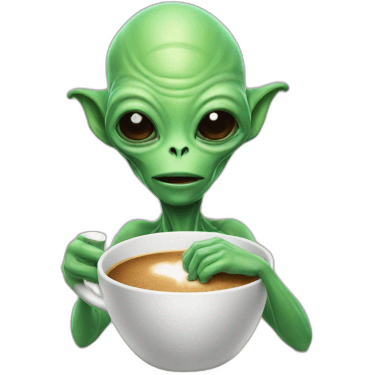 Alien drinking Coffee emoji