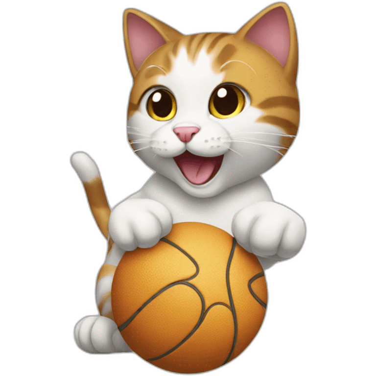 cat playing with boll emoji