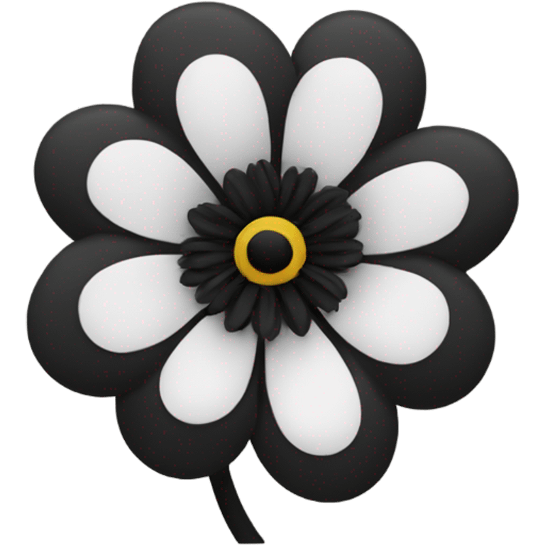 Flower with black petals and white in the middle emoji