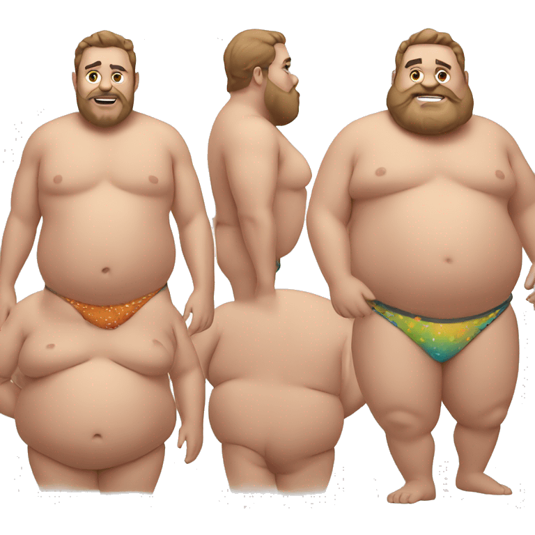 A fat guy in a bikini emoji