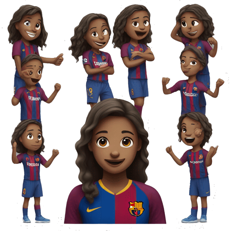 Girl encouraging barcelona emoji