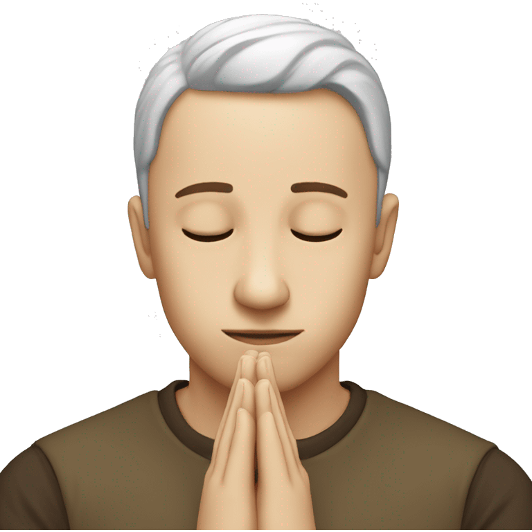 white person prays emoji