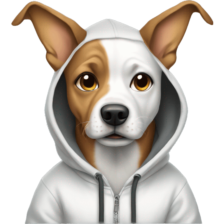 Dog wearing hoddie emoji