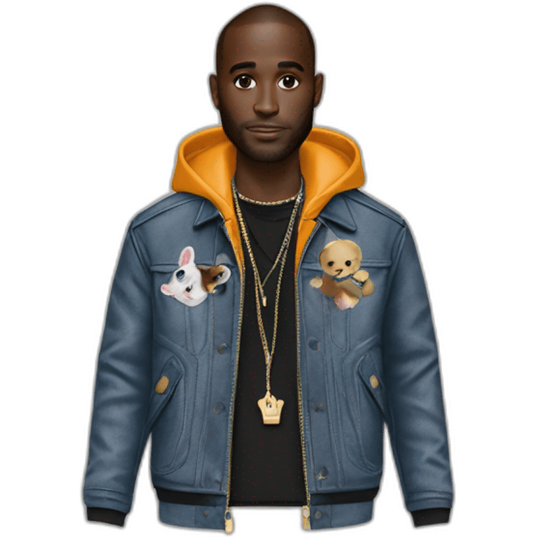 Virgil Abloh with louis Vuitton jacket emoji