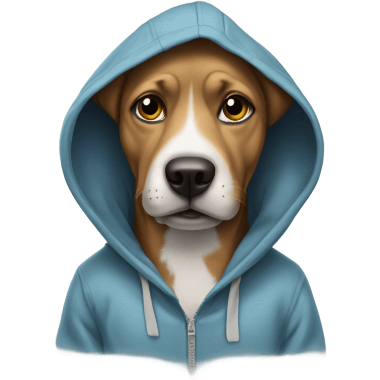 Dog wearing a hoddie  emoji