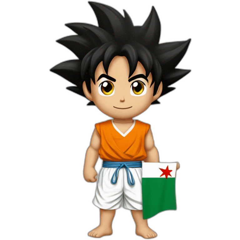 Son Goku avec un maillot drapeau de l’Algérie emoji