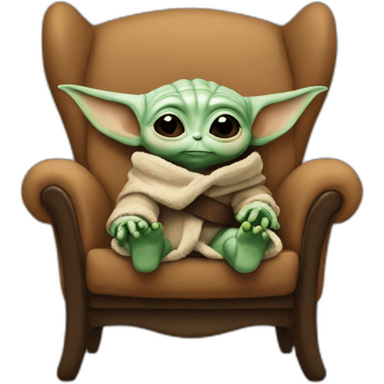 baby yoda on a armchair emoji