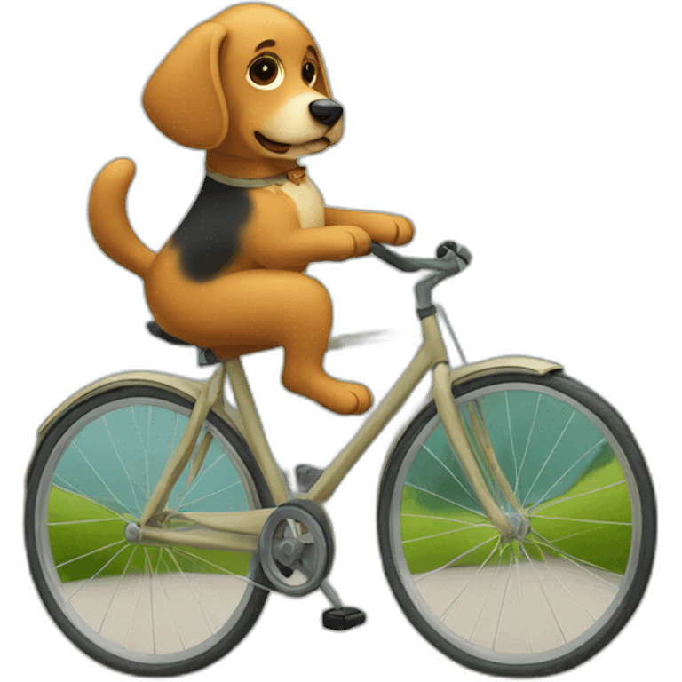 Chien sur un velo emoji